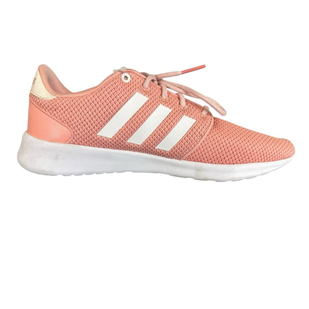 Adidas QT Racer Cloudfoam Sneakers Size 9 1/2 Pink White Lightweight New No Box